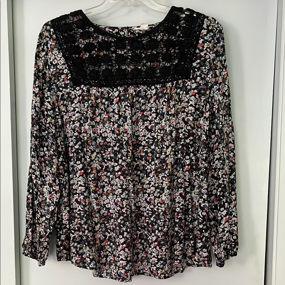 Caslon Long Sleeve Floral Blouse